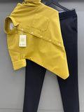 Cotton Oxford Shirt Yellow with Formal Pant Black
