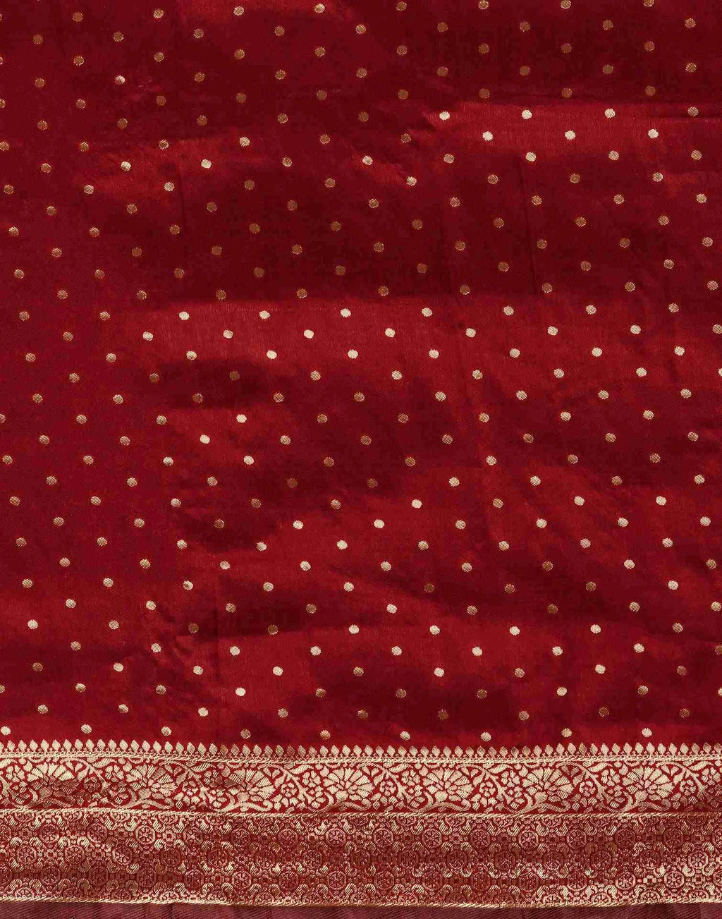 Maroon Silk Woven Banarasi Saree