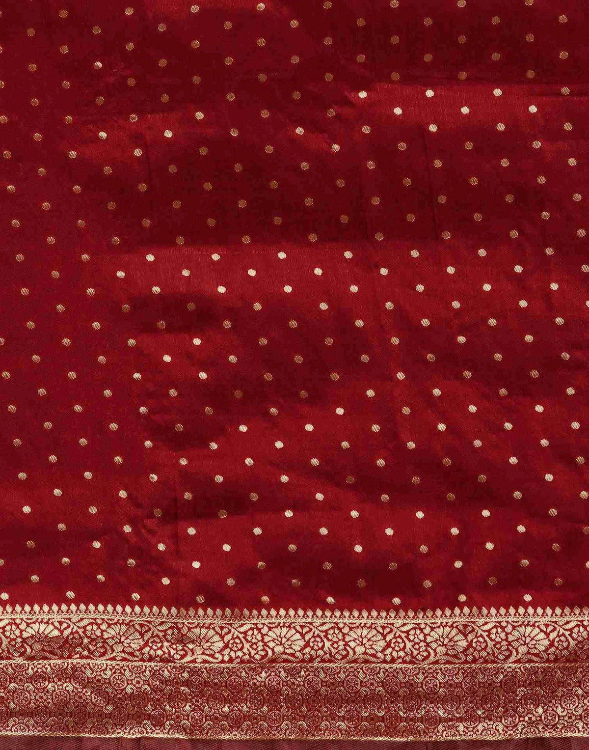 Maroon Silk Woven Banarasi Saree