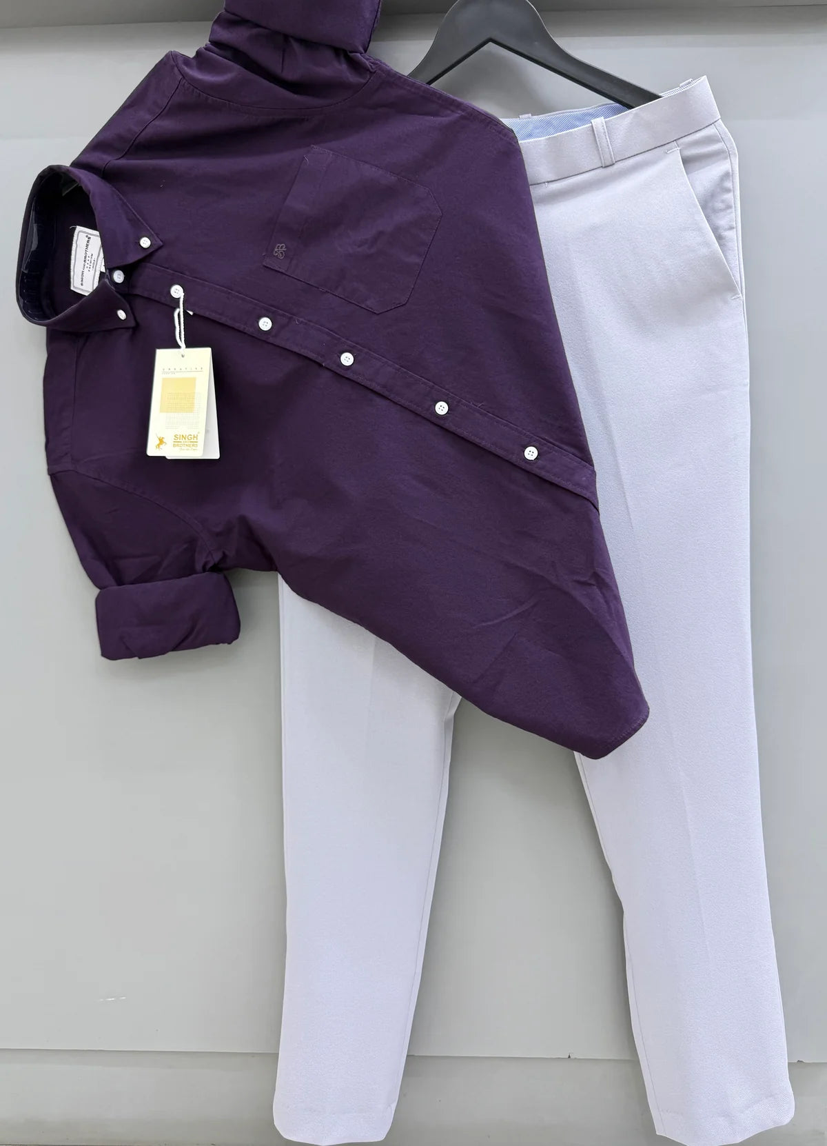 Cotton oxford shirt with formal pant
