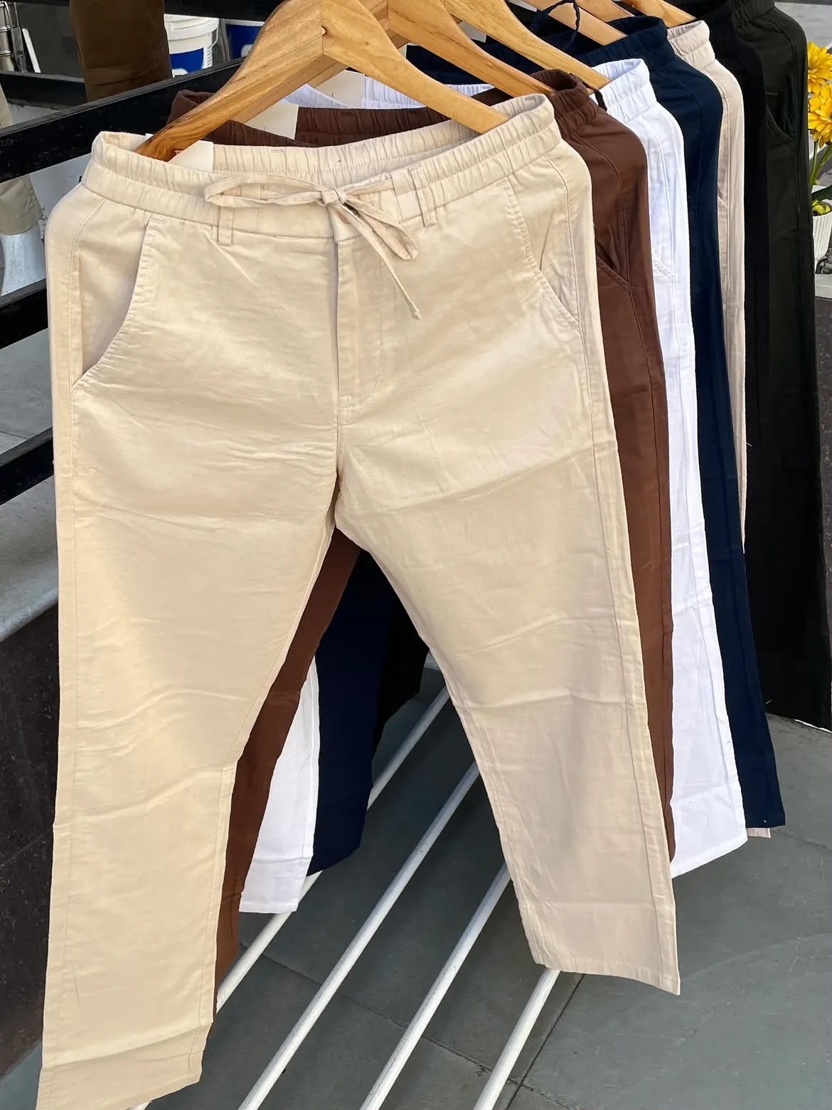 Men's Linen Pant Beige