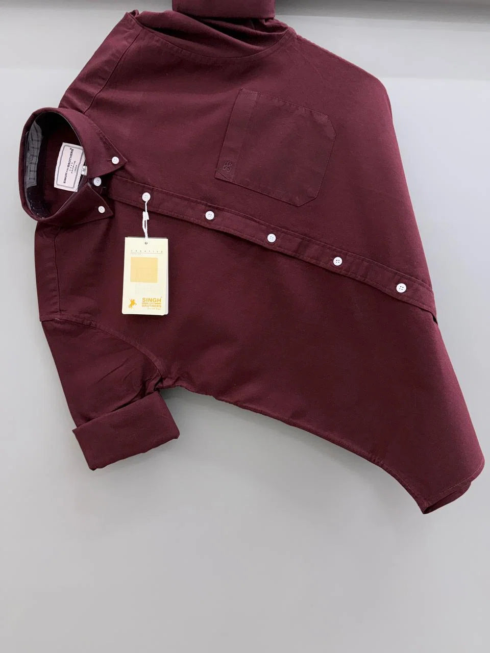 Full Sleeve Shirt Oxford Cotton Maroon