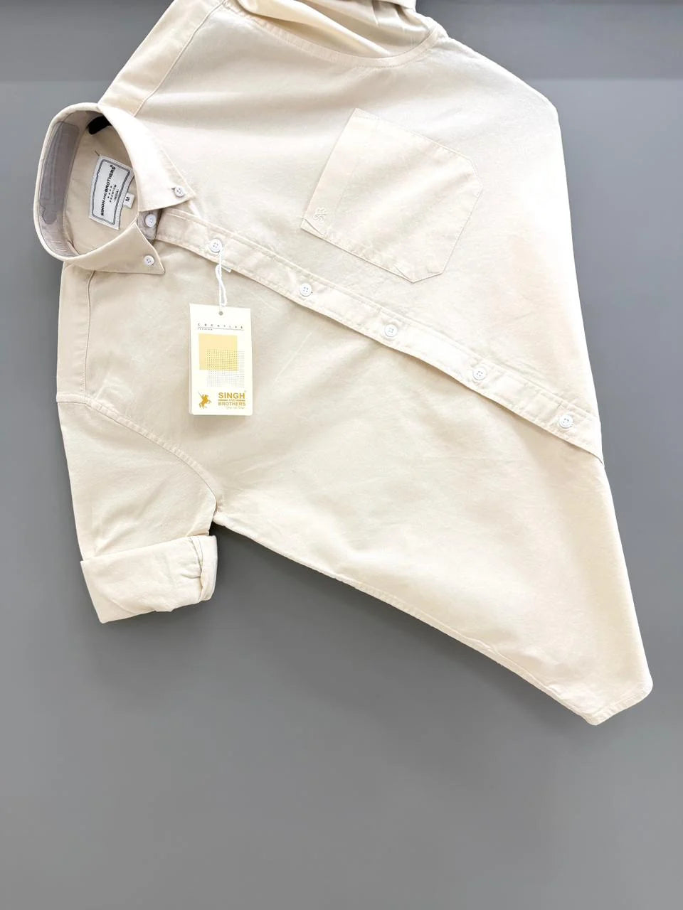 Full Sleeve Shirt Oxford Cotton Light Cream